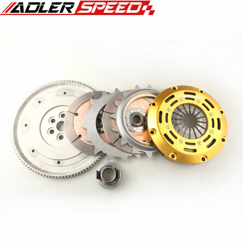 US SHIP ! RACE TWIN DISC CLUTCH KIT + FLYWHEEL for 89-91 HONDA CIVIC CRX 1.5L 1.6L D15 D16