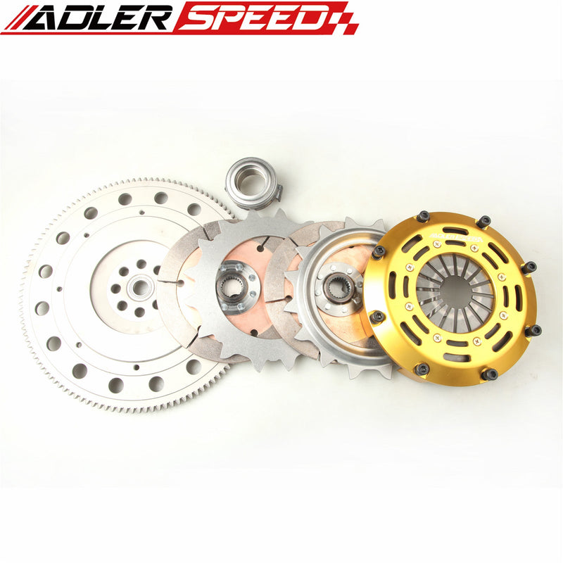 US SHIP ! RACING TWIN DISC CLUTCH + FLYWHEEL KIT for HONDA ACCORD PRELUDE H22 H23 F22 F23