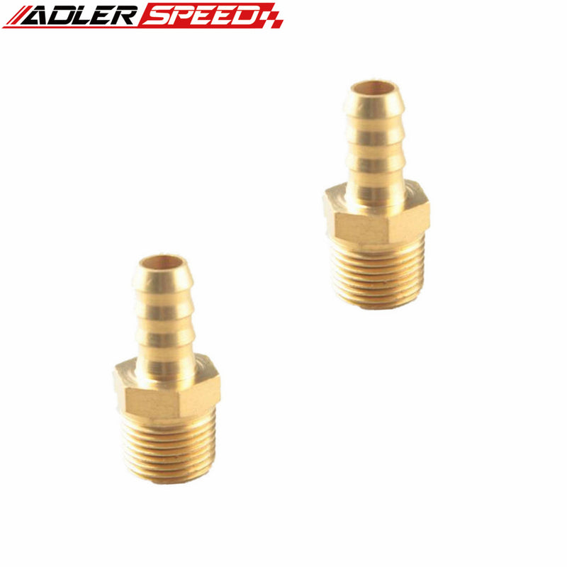 US SHIP 2PCS 1/8" 1/4" 3/8" 1/2" NPT To 4mm 8mm 3/8" Hose Barb Brass Pipe Thread Fitting