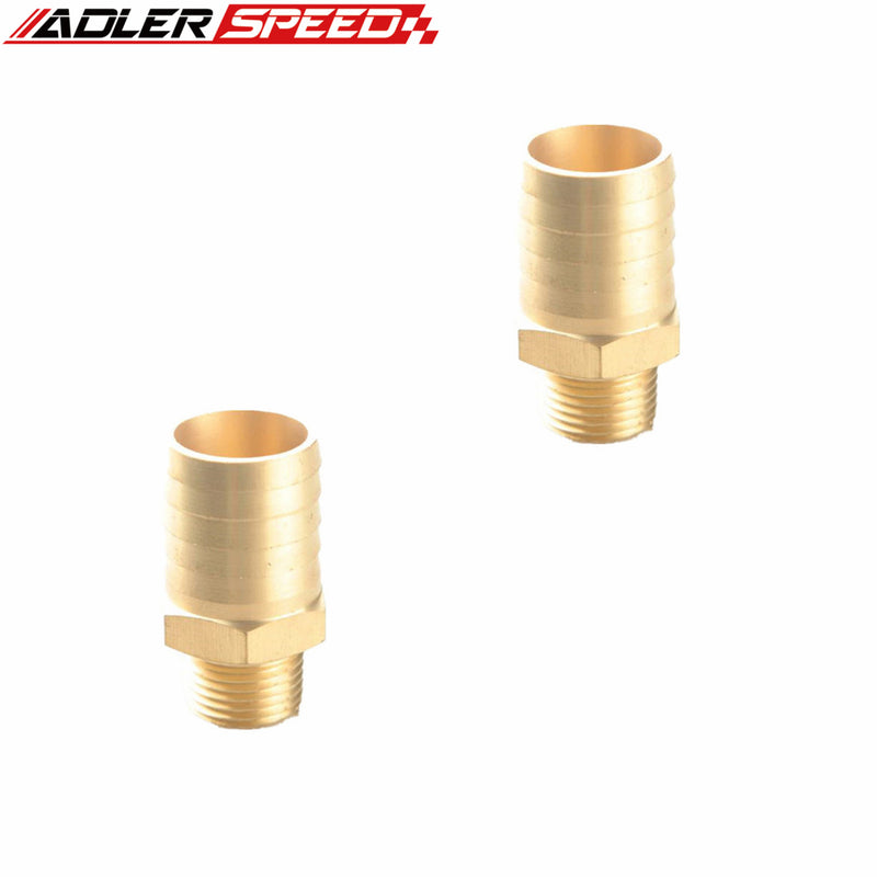 US SHIP 2PCS 1/8" 1/4" 3/8" 1/2" NPT To 4mm 8mm 3/8" Hose Barb Brass Pipe Thread Fitting