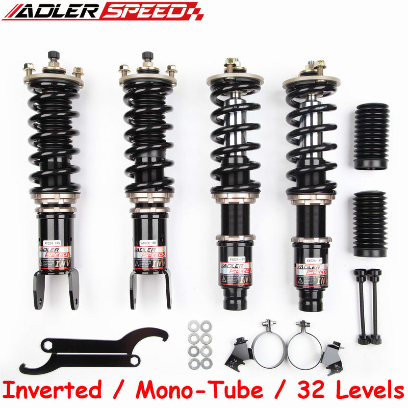 US SHIP ! ADLERSPEED 32 Way Damping Coilovers Inverted Shocks For Integra 94-01,Civic 92-00 Del Sol