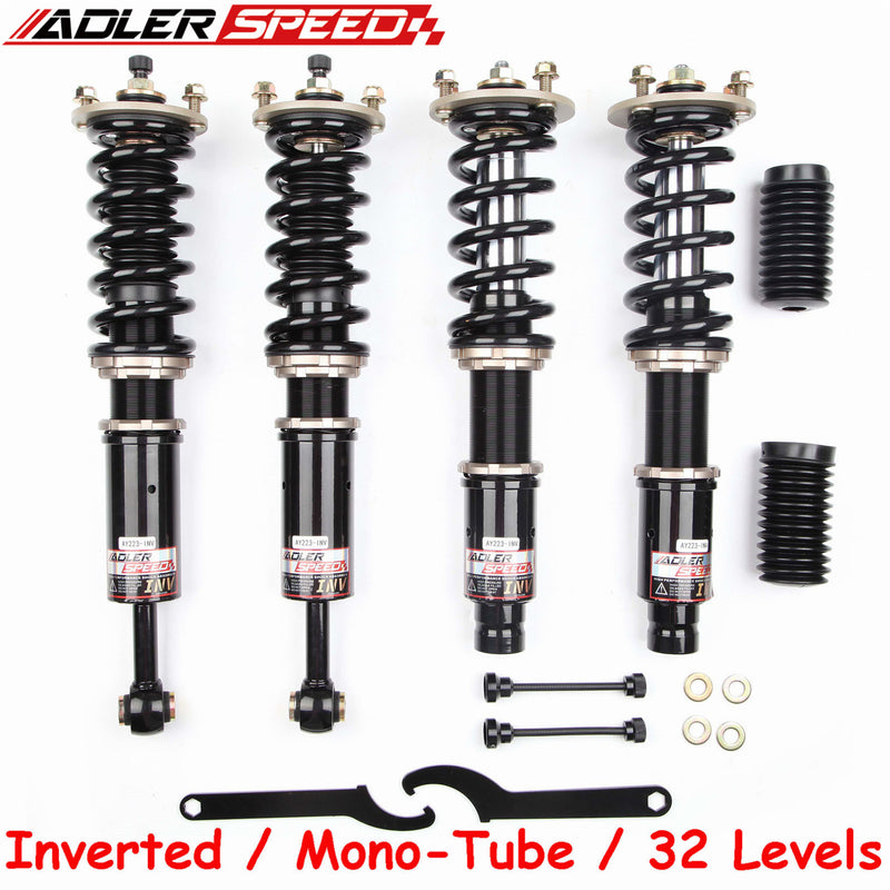 US SHIP ! ADLERSPEED 32 Clicks Adj. Lowering Coilovers Kit Inverted Shocks For TSX 04-08 Accord 03-07