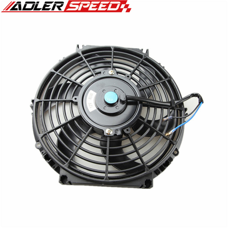 US SHIP Universal 10 inch Curved Blade Slim Radiator Fan 12V Push/Pull Cooling Mount Kit