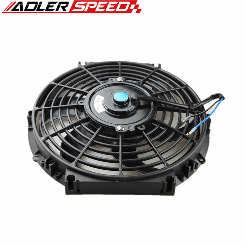 US SHIP Universal 10 inch Curved Blade Slim Radiator Fan 12V Push/Pull Cooling Mount Kit