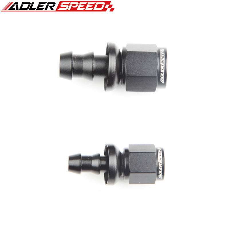 US SHIP ADLERSPEED 2PCS 6AN AN-6 AN6 Straight Push-On Hose End Fitting Adapter Black