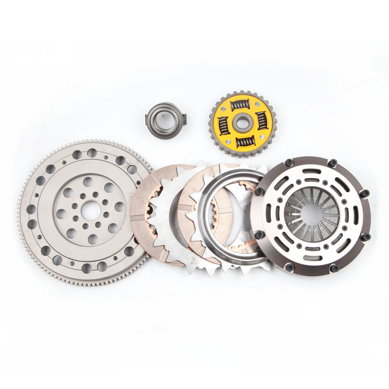 ADLERSPEED Sprung Clutch Twin Disc Kit & Flywheel For 1998-2008 TOYOTA COROLLA 1.8L 5-SPEED Medium