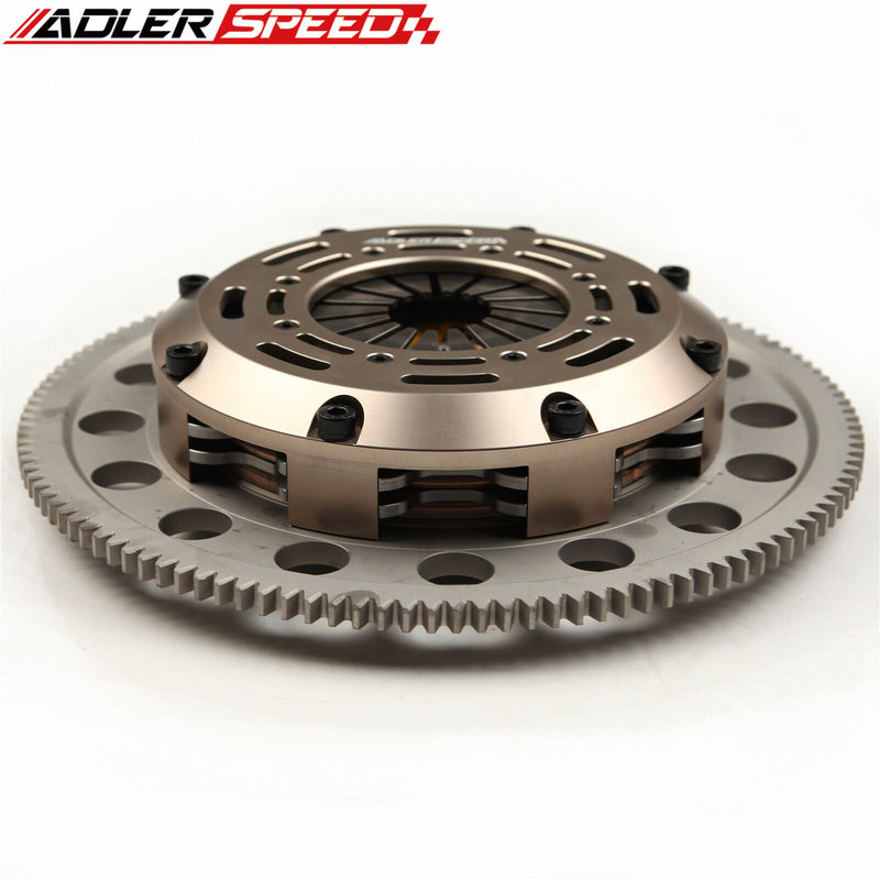 US SHIP ! ADLERSPEED SPRUNG CLUTCH TWIN DISC KIT + MEDIUM FLYWHEEL FOR 04-18 SUBARU WRX STI EJ25 6SPD