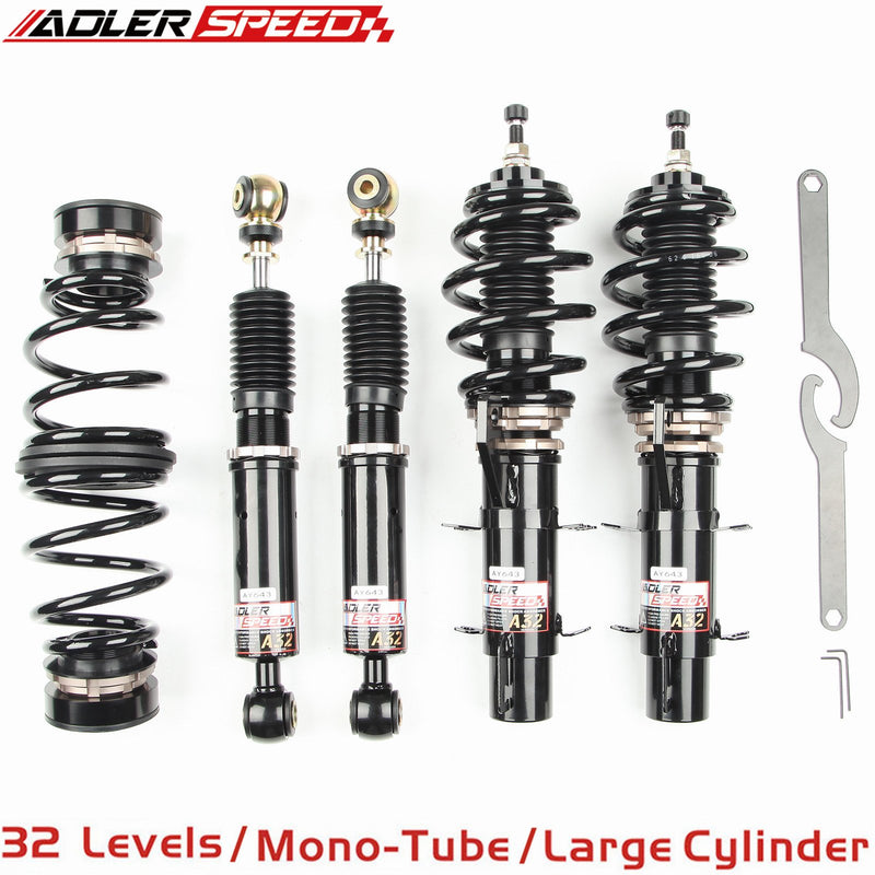 32 Step Mono Tube Coilovers Shocks Struts Kit For 00-06 Audi TT Quattro AWD Adj.