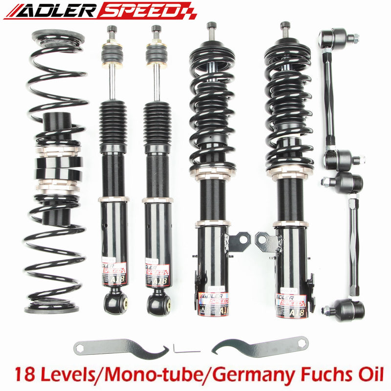 ADLERSPEED 18 Way Mono Tube Coilovers Suspension Kit For 2006-2012 Toyota Yaris Adj. Damper