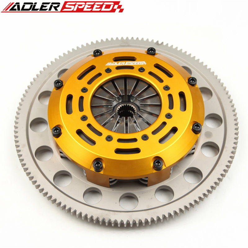 ADLERSPEED Racing Twin Disc Clutch Kit & Flywheel For 04-18 Subaru WRX STI EJ25 6-Speed Medium