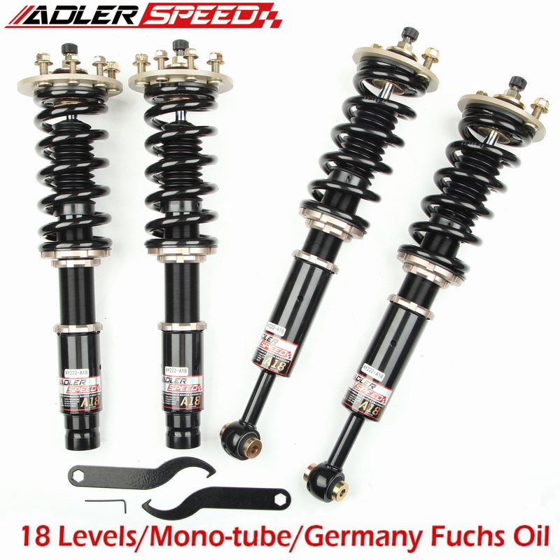 US SHIP ! ADLERSPEED Front & Rear Coilovers Strut Shocks 18 Levels For 98-02 Honda Accord 99-03 Acura TL 01-03 CL