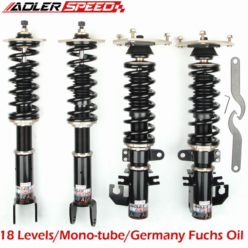 ADLERSPEED 18 Ways Mono Tube Adjust Coilovers Lowering Kit For 07-18 NISSAN ALTIMA L33 L32A