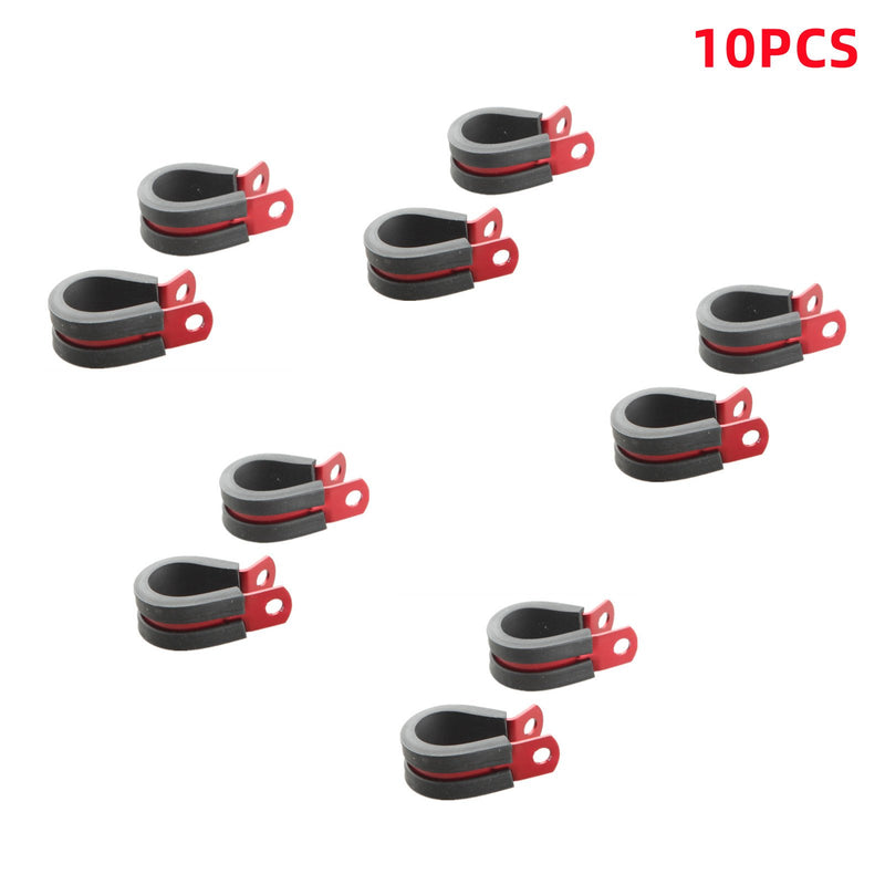 ADLERSPEED 10PCS Aluminum Alloy Cushioned Clamp Rubber Vacuum Hose Black/ Blue /Red