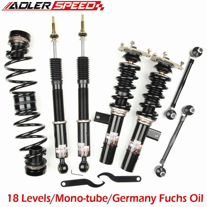 ADLERSPEED 18 Level Damping Adj. Mono Tube Coilovers Suspension Kit For Audi A3 8P 2006-13