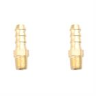 2PCS 8mm Male Brass Hose Barbs Barb To 3/8" NPT Pipe Male Thread