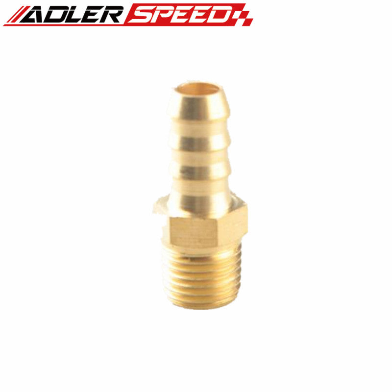 2 PCS 3/8 Male Brass Hose Barbs Barb To 1/4" NPT Pipe Male Thread