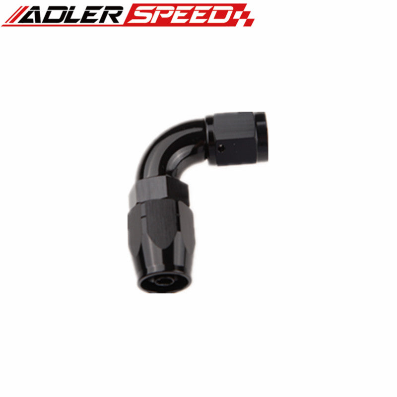 ADLER SPEED Swivel 90 Degree 6AN AN6 6AN AN-6 Hose End Fitting Black /Red& Blue